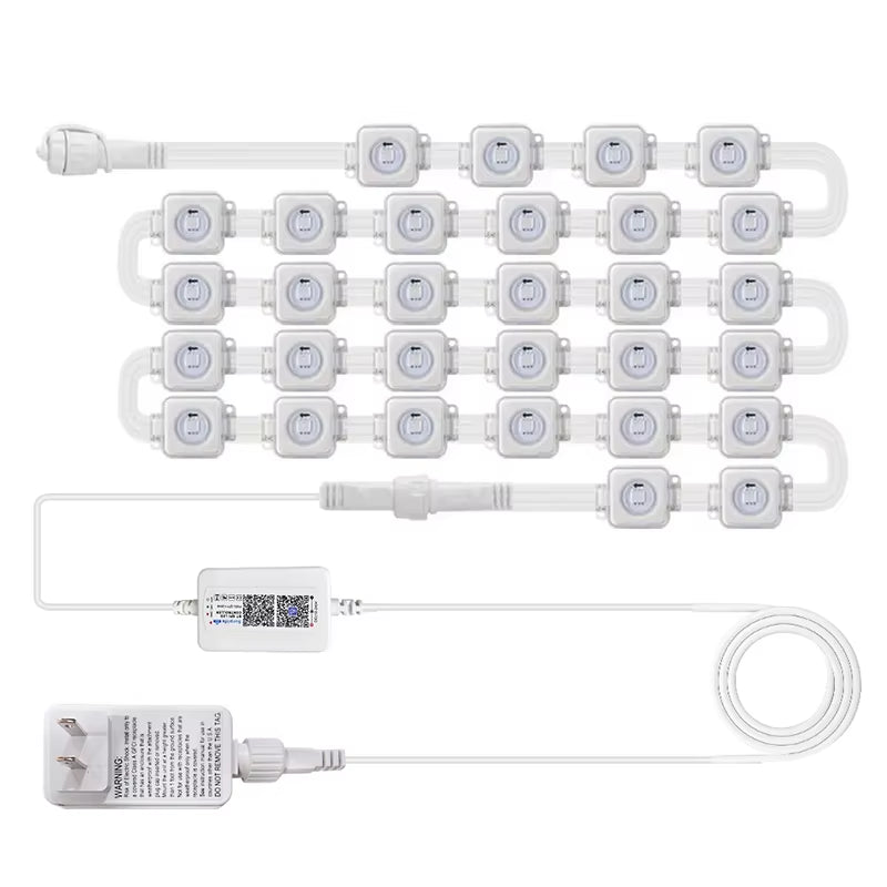 Vibrant 45M RGB Eaves LED String Lights - APP Controlled Bluetooth Outdoor Lighting for Parties & Weddings!